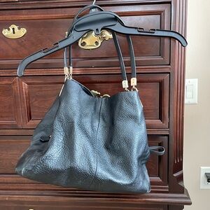 Coach black leather shoulder purse